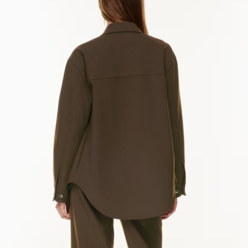 WILFRED Crepette Ganna Shirt Jacket Dark Charcoal Grey XS ARITZIA - Picture 3 of 12